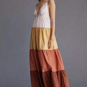 Anthropologie The Raya Colorblock Maxi Dress